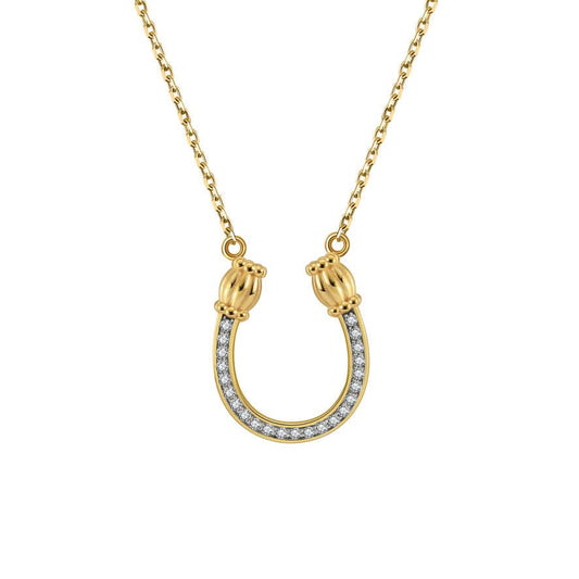 Saints Feeling Lucky Gold Horseshoe Necklace