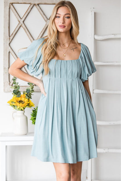 HEYSON London Charm Pin Tuck Flare Dress