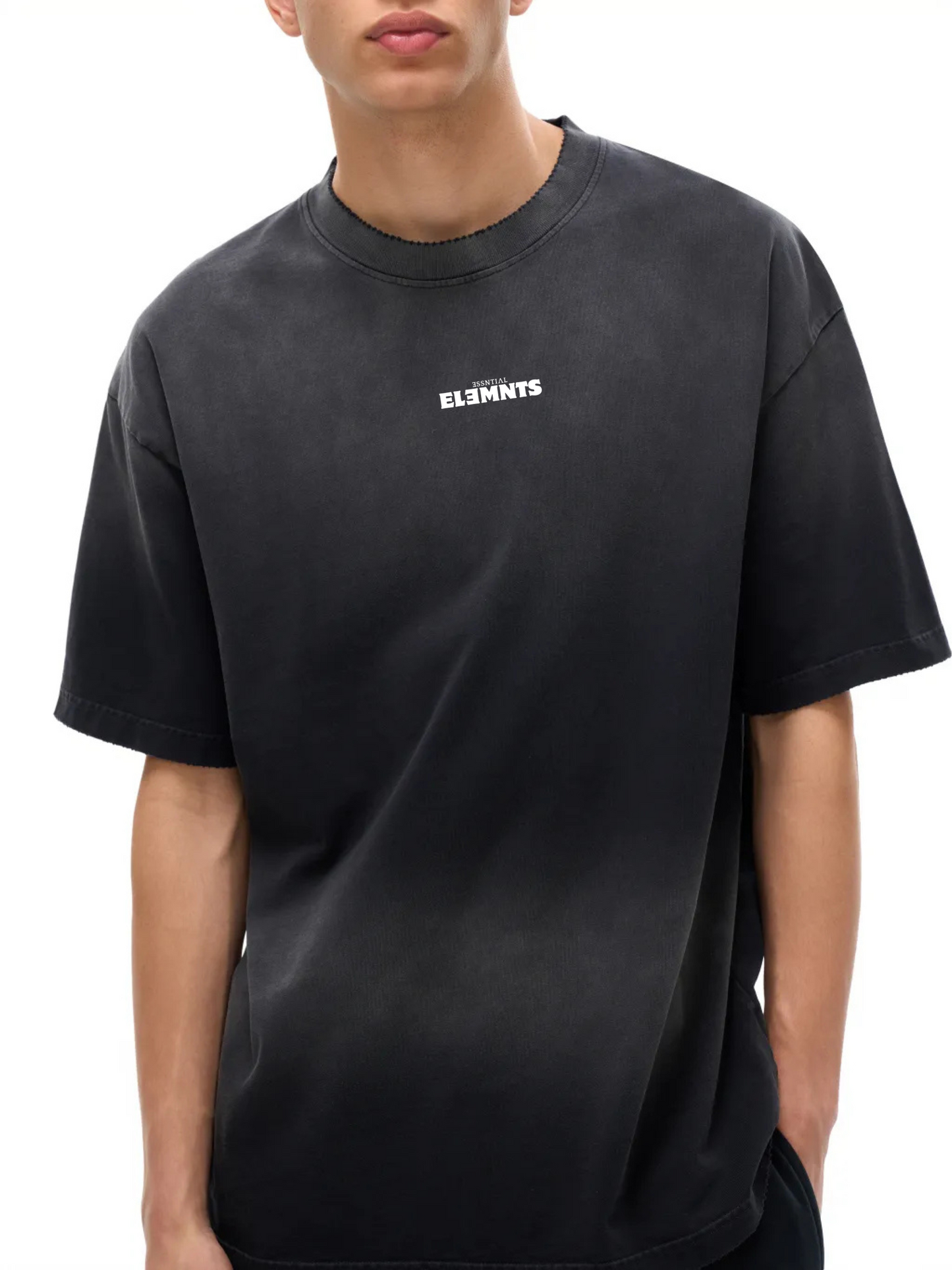 ESSNTIAL ELEMNTS Unisex 260G Sun Fade Hand-Frayed Cotton Tee