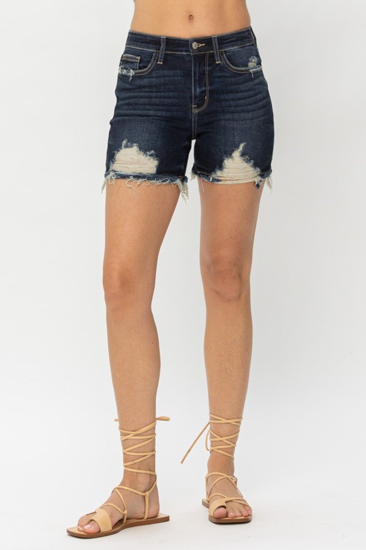 "Liv" Judy Blue HW Destroyed Shorts