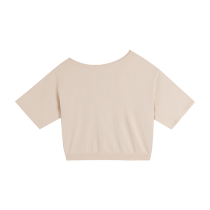 ESSNTIAL ELEMNTS Women's Asymmetric Shoulder OS Tee