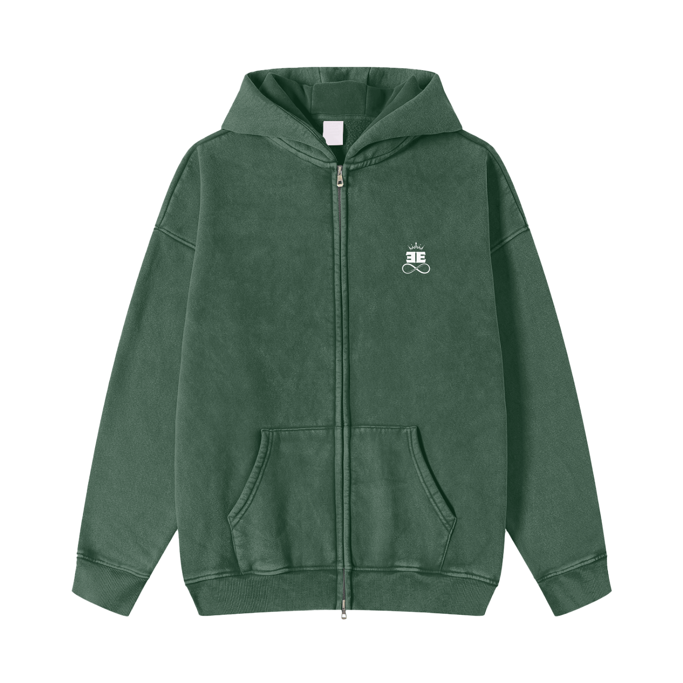 ESSNTIAL ELEMNTS Unisex 360G Snow Washed Zipped Hoodie