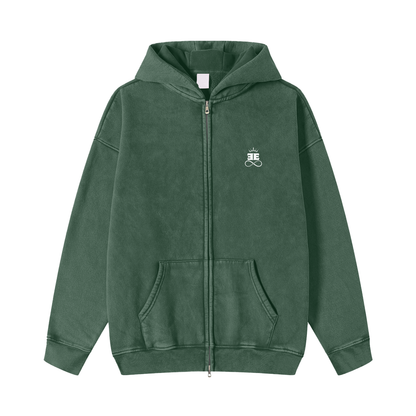 ESSNTIAL ELEMNTS Unisex 360G Snow Washed Zipped Hoodie