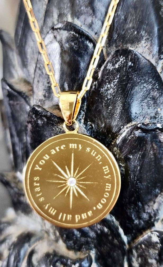 Saints Over The Moon Pendant Necklace Clear