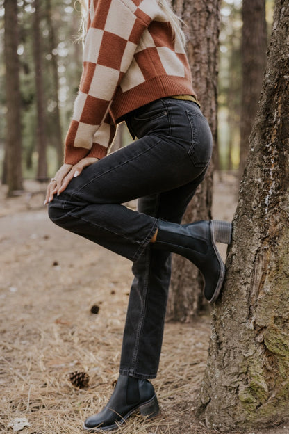 Free People Pacifica Straight Leg Jeans in Black