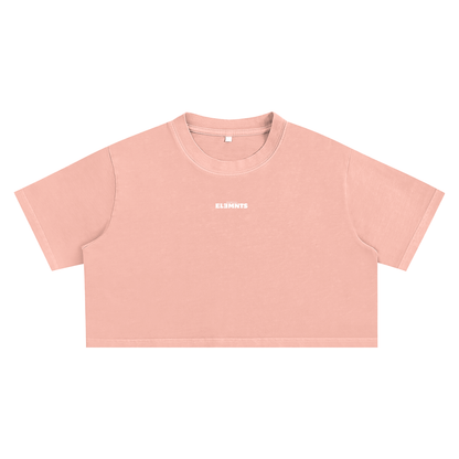 ESSNTIAL ELEMNTS Women's Snow Washed Crop Top Tee