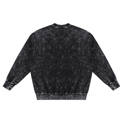 ESSNTIAL ELEMNTS Unisex 360G Snow Washed Hand-Frayed Sweatshirt