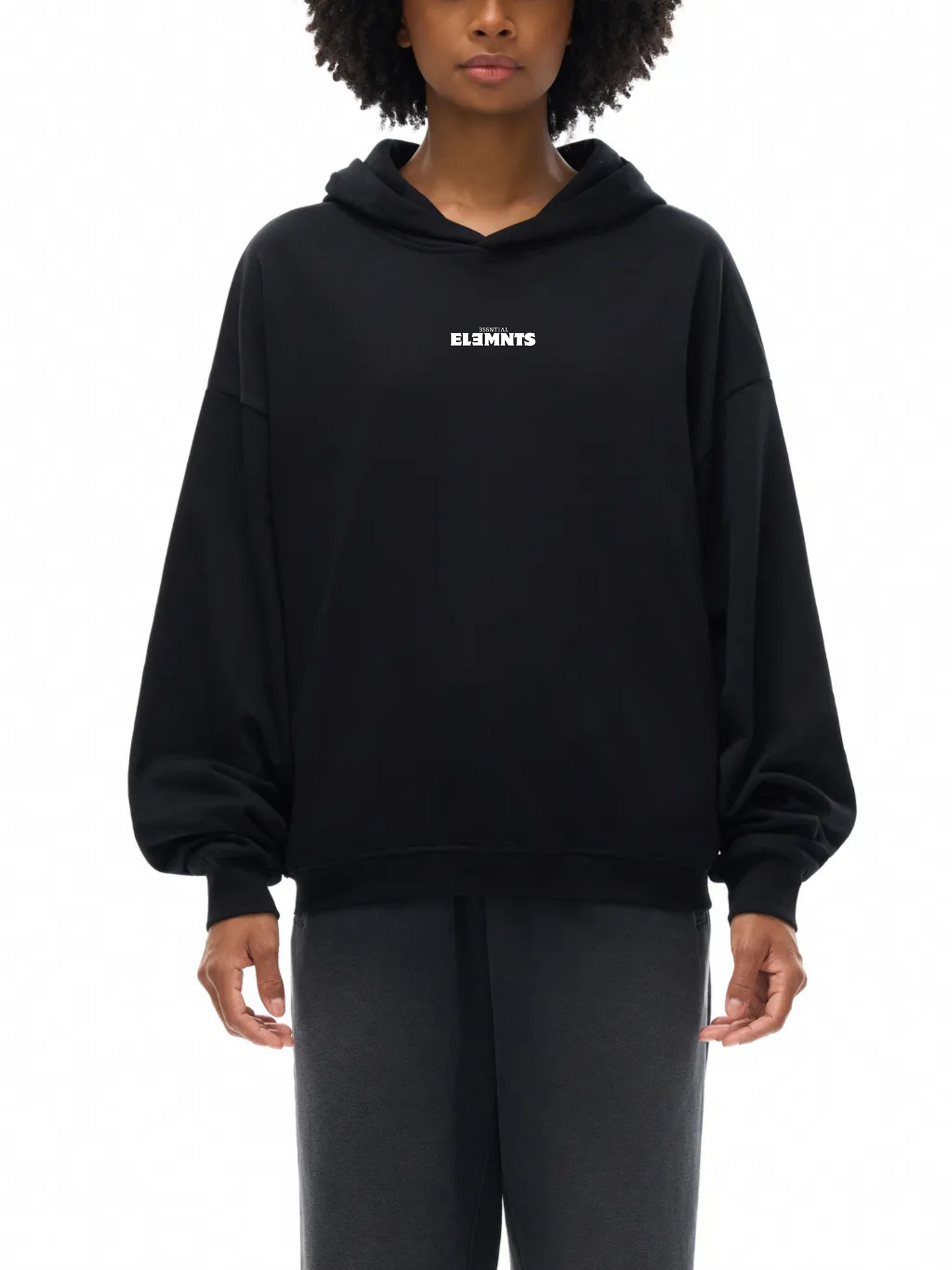 ESSNTIAL ELEMNTS Unisex 400G Solid Color Boxy Hoodie