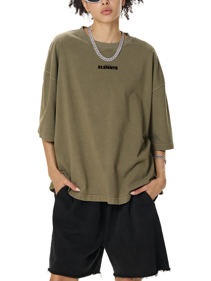 ESSNTIAL ELEMNTS Unisex 260G Vintage Washed Boxy Tee