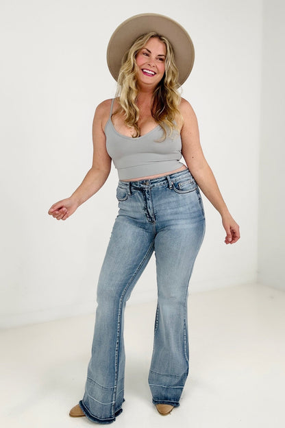 Judy Blue High Waist Tummy Control With Release Hem Flare Jeans