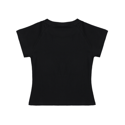 ESSNTIAL ELEMNTS Women's 210G Solid Color Raglan Sleeve Crop Top