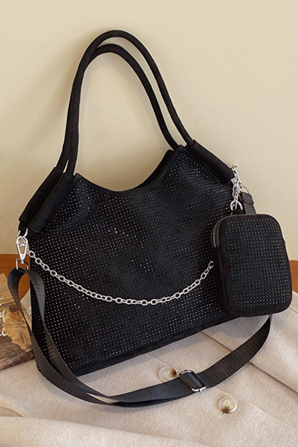 Glitter PVC Large Shoulder Bag
