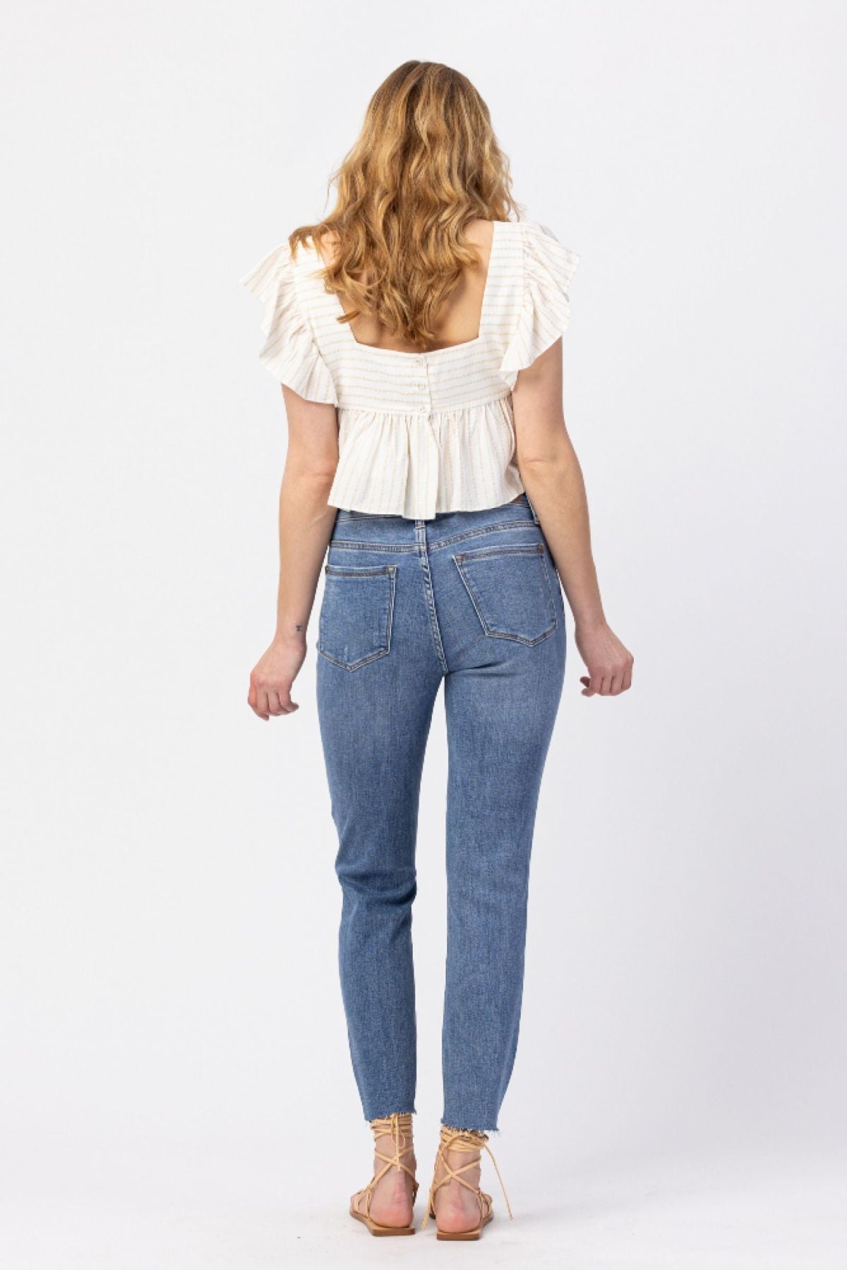 Judy Blue High Rise Relaxed Sunflower Embroidery Jeans