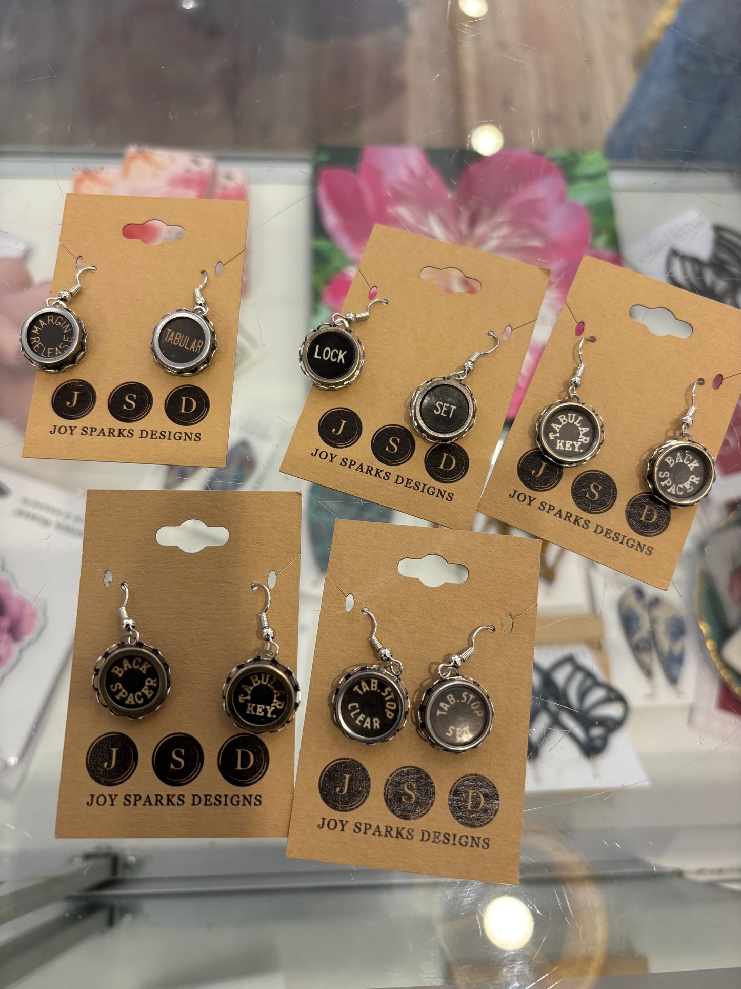 Function Typewriter Key Earrings: Black / Dangle