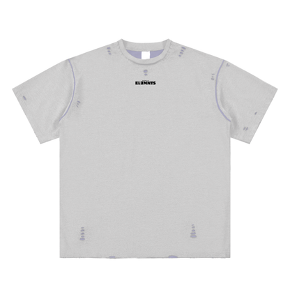 ESSNTIAL ELEMNTS Unisex Hand-frayed Reversible Tee