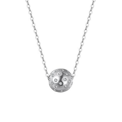 Pickleball Baby Belle BLING Ball Silver Necklace
