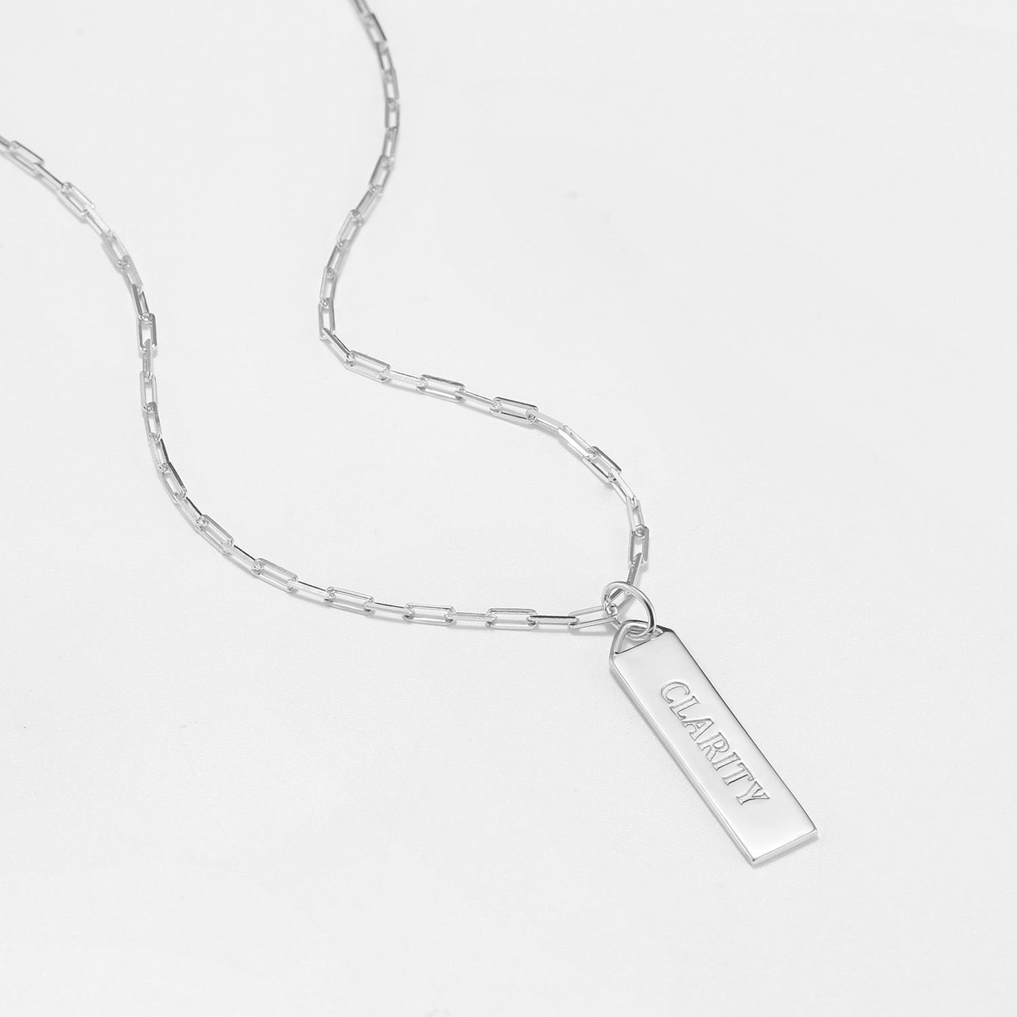 Touchstone Clarity Bar Necklace Silver