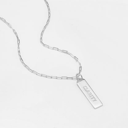 Touchstone Clarity Bar Necklace Silver