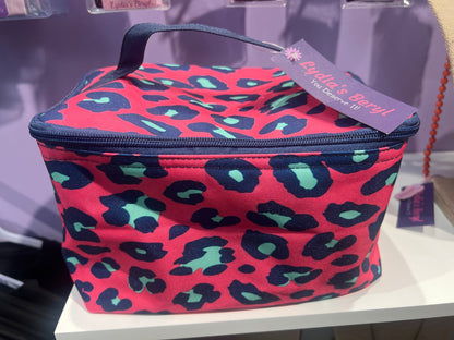 Hot Pink Leopard Cosmetic Case