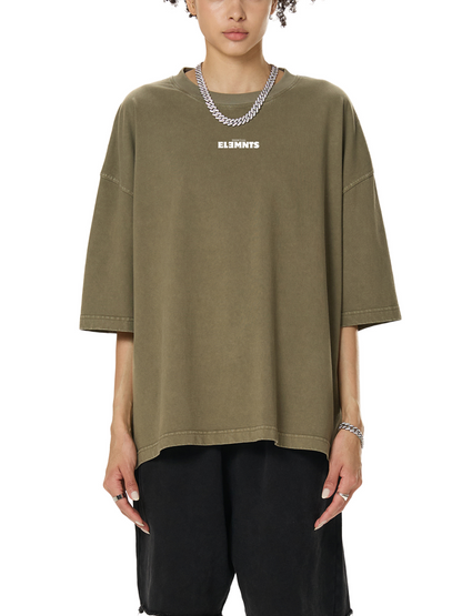 ESSNTIAL ELEMNTS Unisex 260G Vintage Washed Boxy Tee