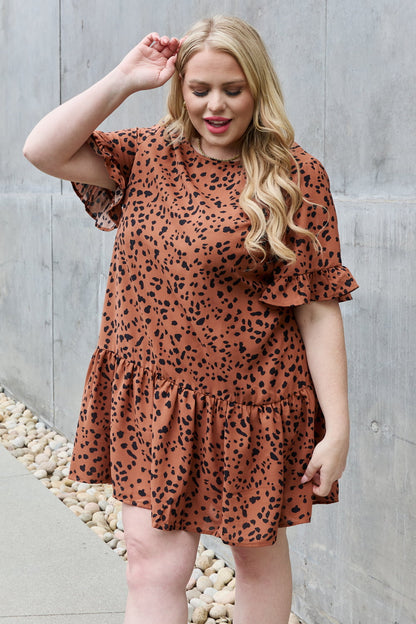 Jade by Jane Sweet & Playful Full Size Ruffle Sleeve Mini Dress