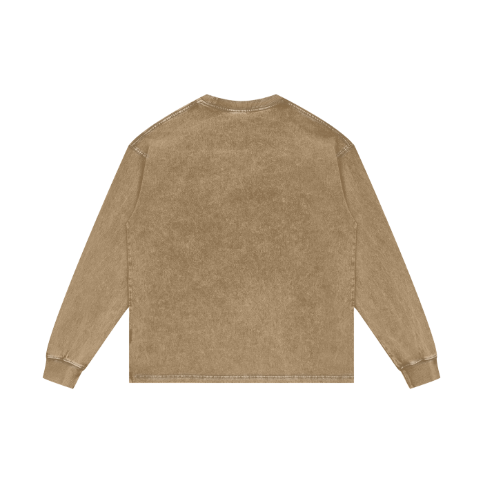 ESSNTIAL ELEMNTS Unisex 250G Acid Wash OS LS Tee