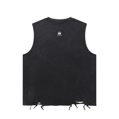 ESSNTIAL ELEMNTS Unisex 275G Washed Raw-Hem Tank