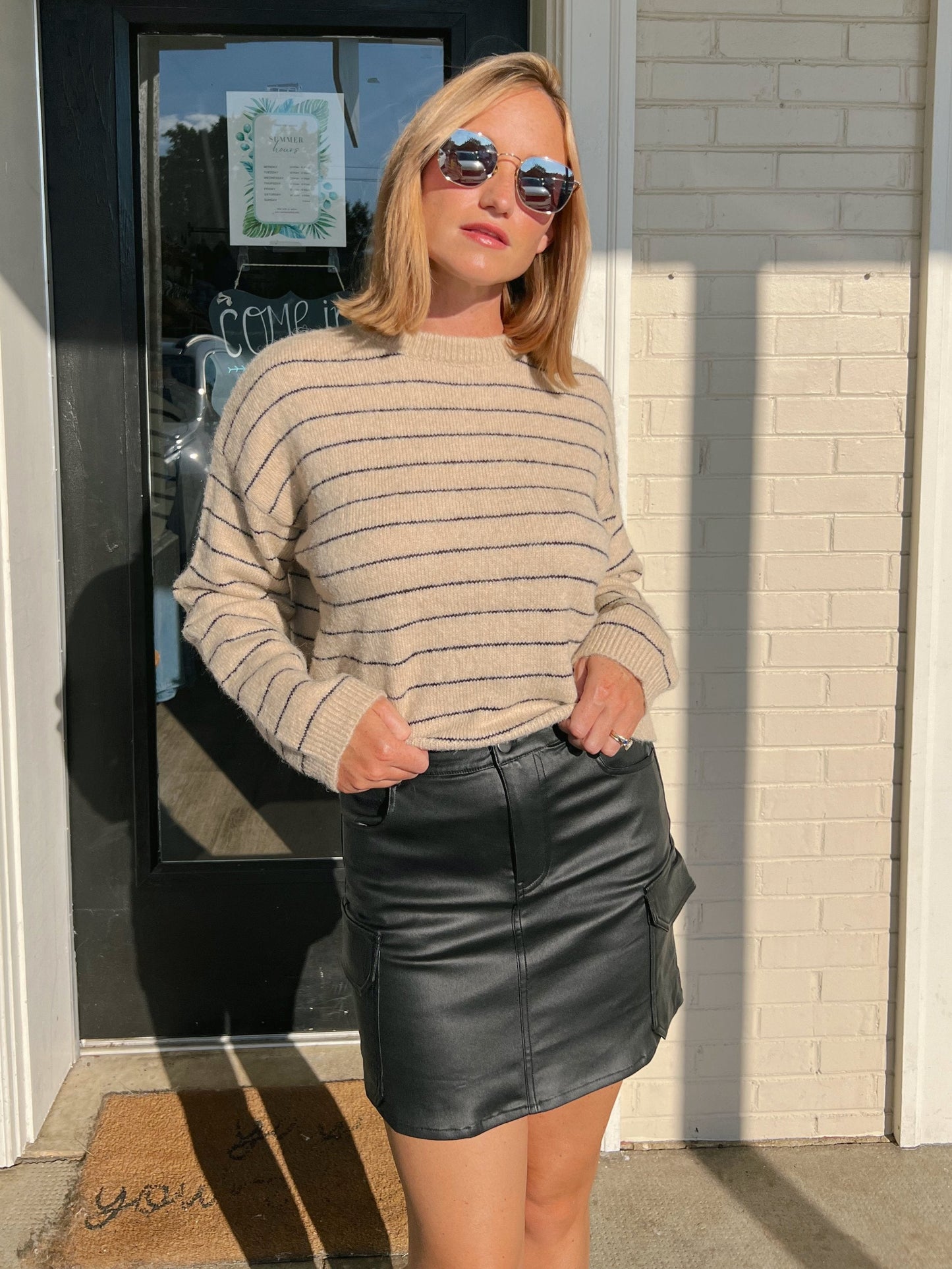 Girl On Fire Faux Leather Mini Skirt