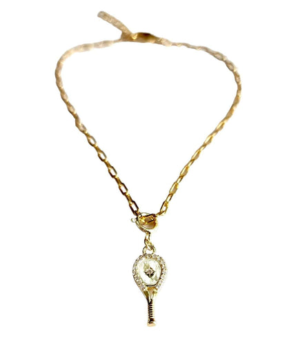 LoveMatch Tennis Racquet Bracelet Gold