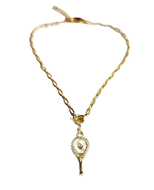 LoveMatch Tennis Racquet Bracelet Gold