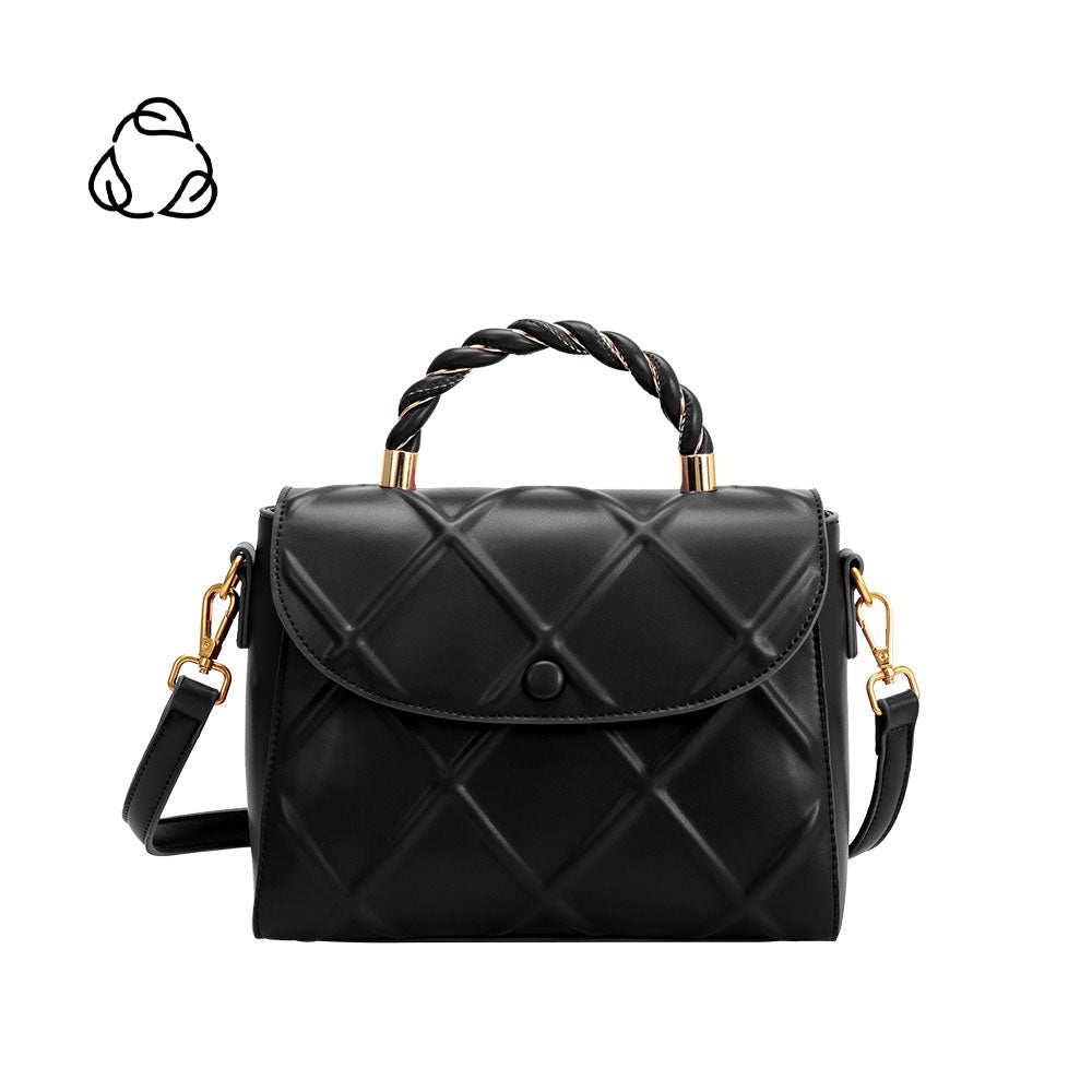 Ruby Black Recycled Vegan Top Handle Bag