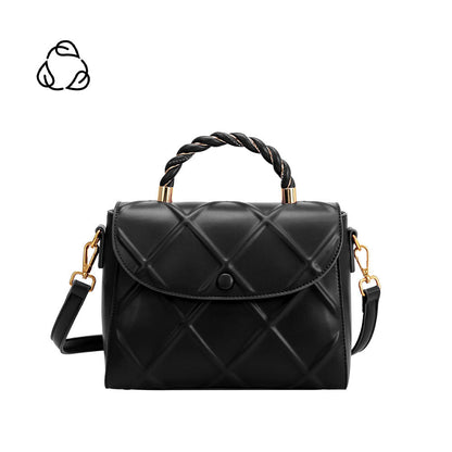 Ruby Black Recycled Vegan Top Handle Bag