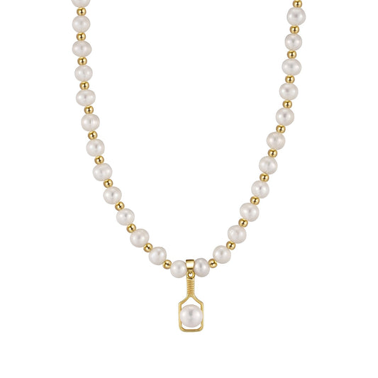 Pickleball Paddle Pearly Necklace