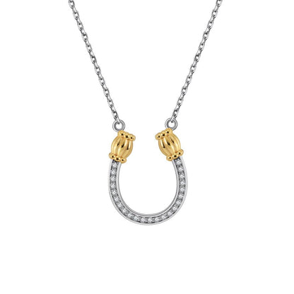 Saints Feeling Lucky Silver Horseshoe Necklace