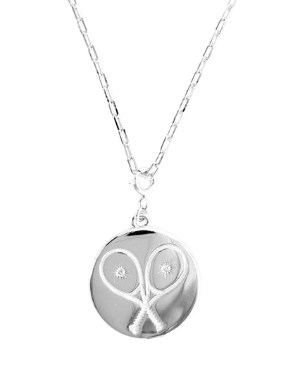 LoveMatch Tennis Heart Pendant Necklace Silver