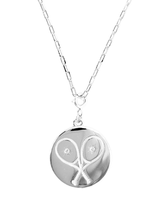 LoveMatch Tennis Heart Pendant Necklace Silver