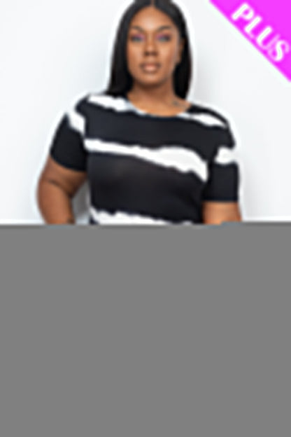 Plus Size Tie-dye Print Bodycon Dress (CAPELLA)