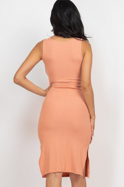 Ribbed Side Slit Tank Dress (CAPELLA)