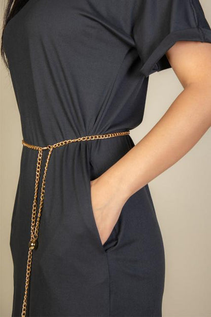 Side Pocket Double Folded Mini Dress (CAPELLA)