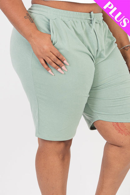 Plus Size French Terry Bermuda Shorts (CAPELLA)