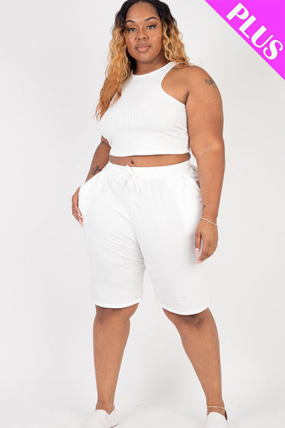 Plus Size French Terry Bermuda Shorts (CAPELLA)