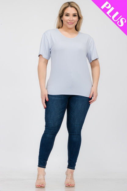 Plus Size Basic Short Sleeve T-shirt (CAPELLA)