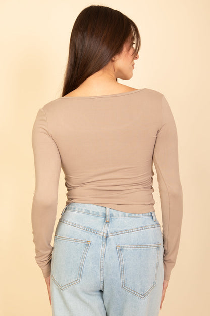 Square Neck Long Sleeve Top (CAPELLA)