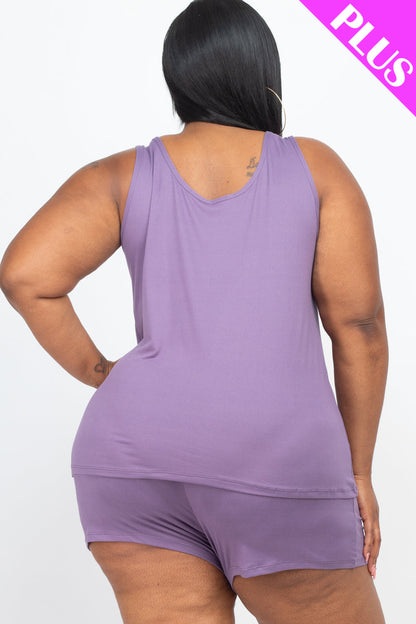 Plus Comfy Tank Top & Shorts Set (CAPELLA)