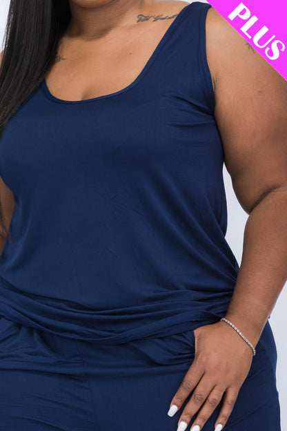 Plus Comfy Tank Top & Shorts Set (CAPELLA)