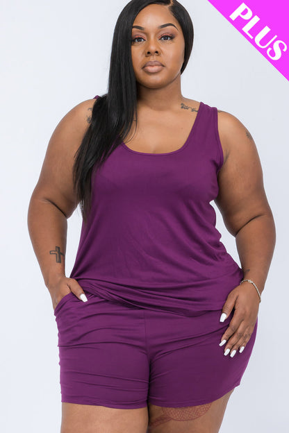 Plus Comfy Tank Top & Shorts Set (CAPELLA)