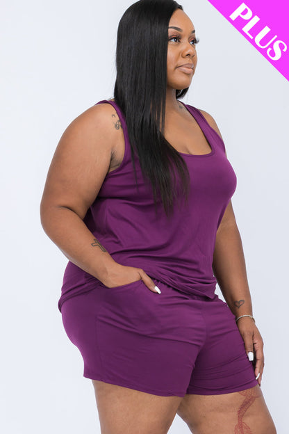 Plus Comfy Tank Top & Shorts Set (CAPELLA)
