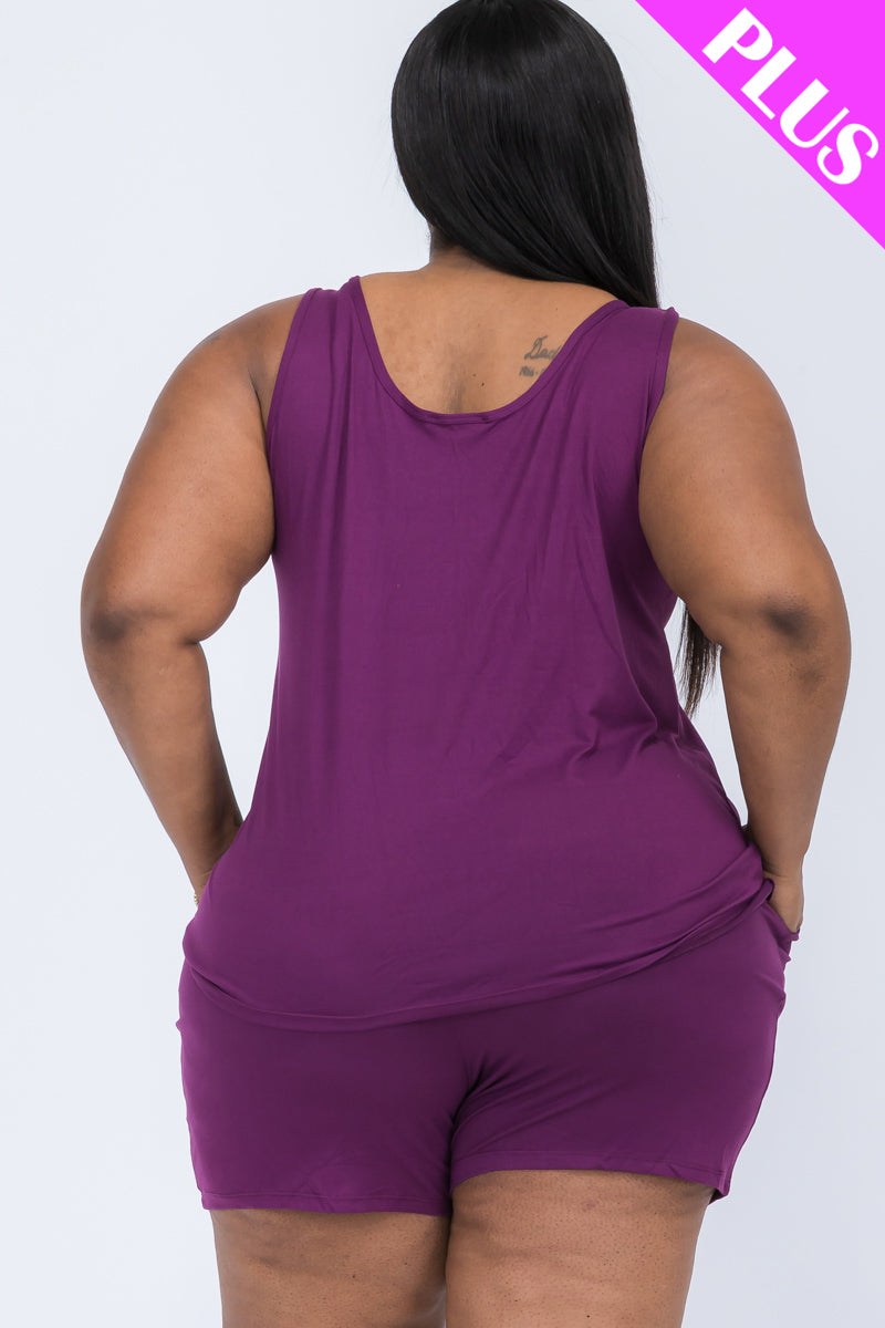 Plus Comfy Tank Top & Shorts Set (CAPELLA)