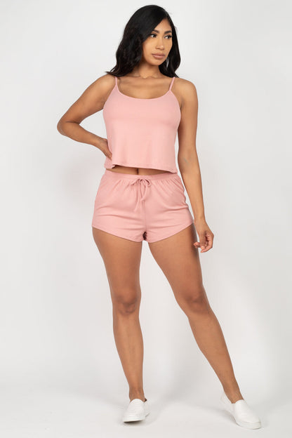 Ribbed Strappy Top & Shorts Set (CAPELLA)