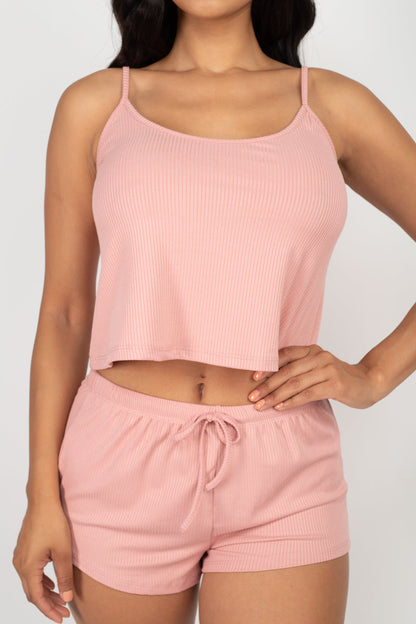 Ribbed Strappy Top & Shorts Set (CAPELLA)